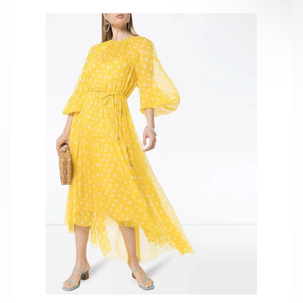 Zimmermann Yellow Silk Mind- Lenght Long Sleeve Sundress. SIZE 1
